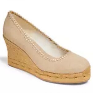 JACK ROGERS PALMER Closed Toe Espadrille Wedges in Natural Size 10